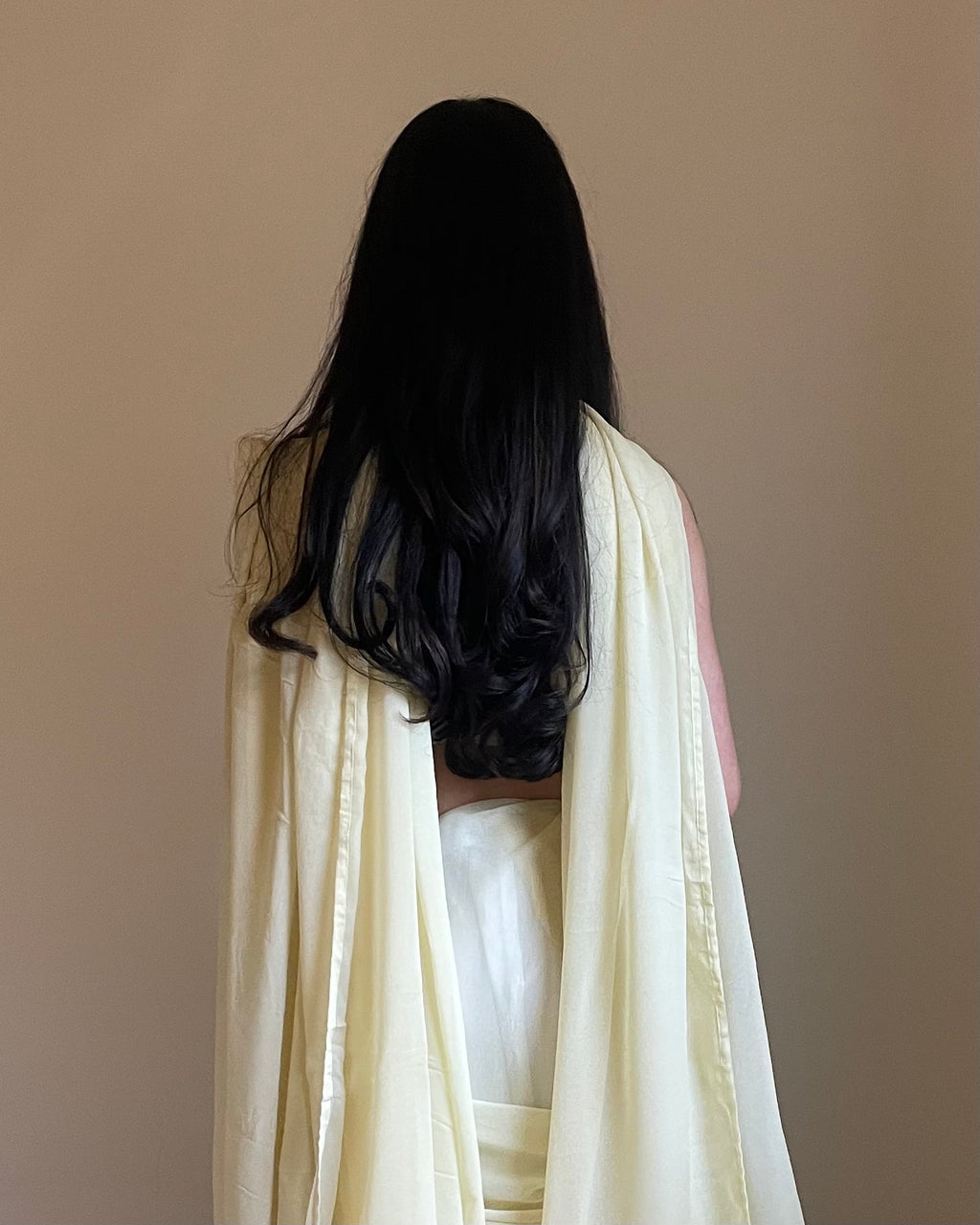 Butter Yellow Dupatta Saree in Chiffon Georgette