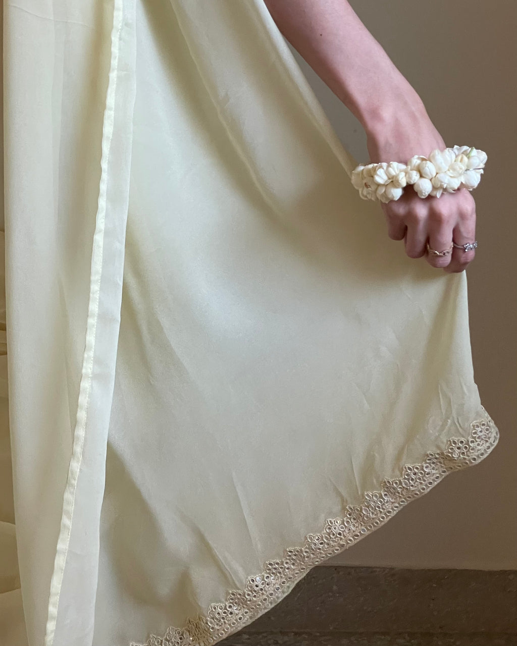 Butter Yellow Dupatta Saree in Chiffon Georgette