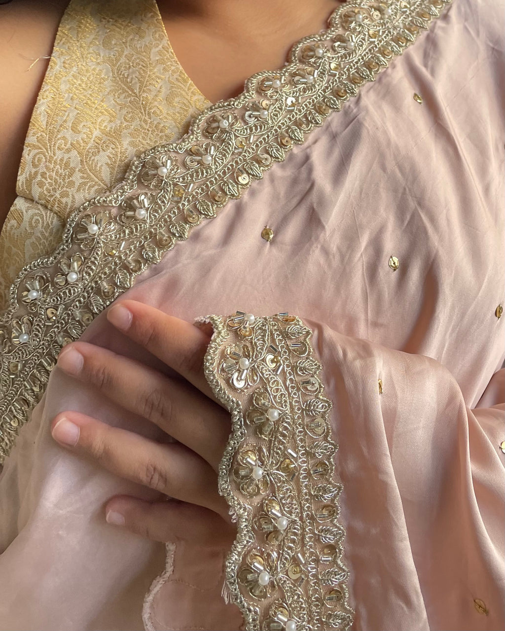 Kashmiri Chai Pink Silk Saree