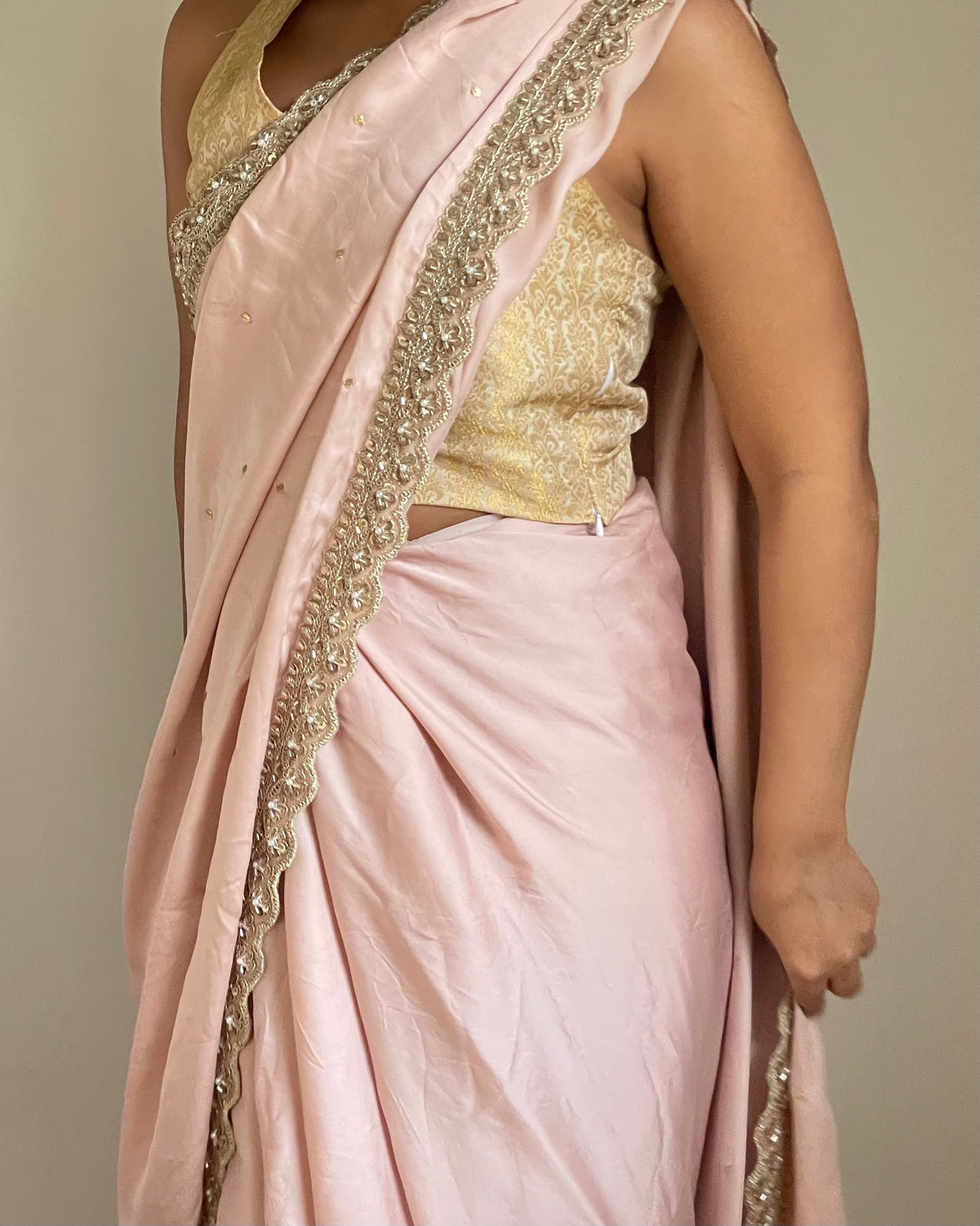 Kashmiri Chai Pink Silk Saree