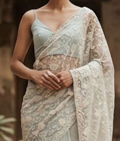 Blue Chikankari