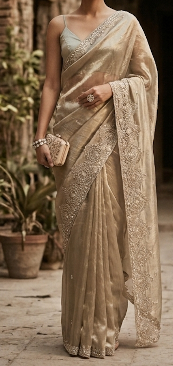 Metallic Tissue Silk