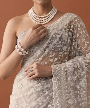 Grey Floral Jaal